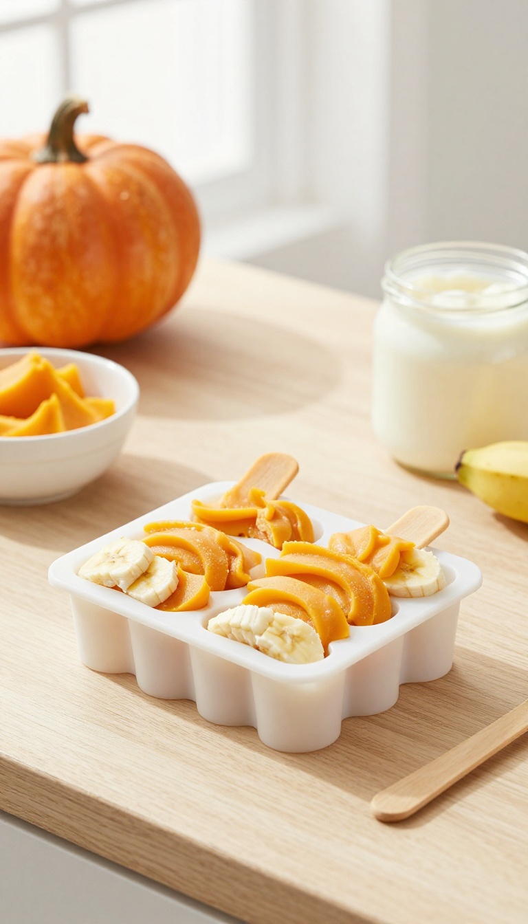 4. Swirled Pumpkin Yogurt Sticks