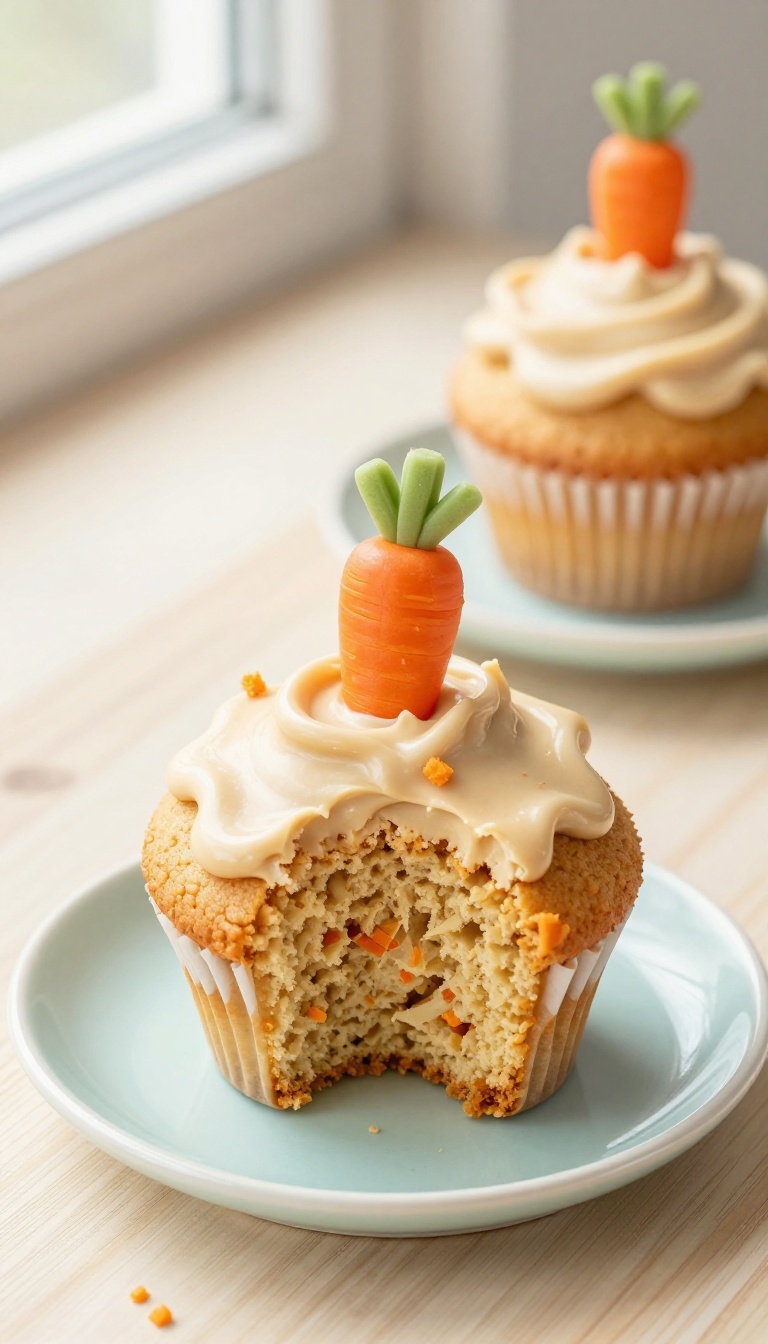 4. Carrot & Honey Cupcakes with Peanut Butter Drizzle