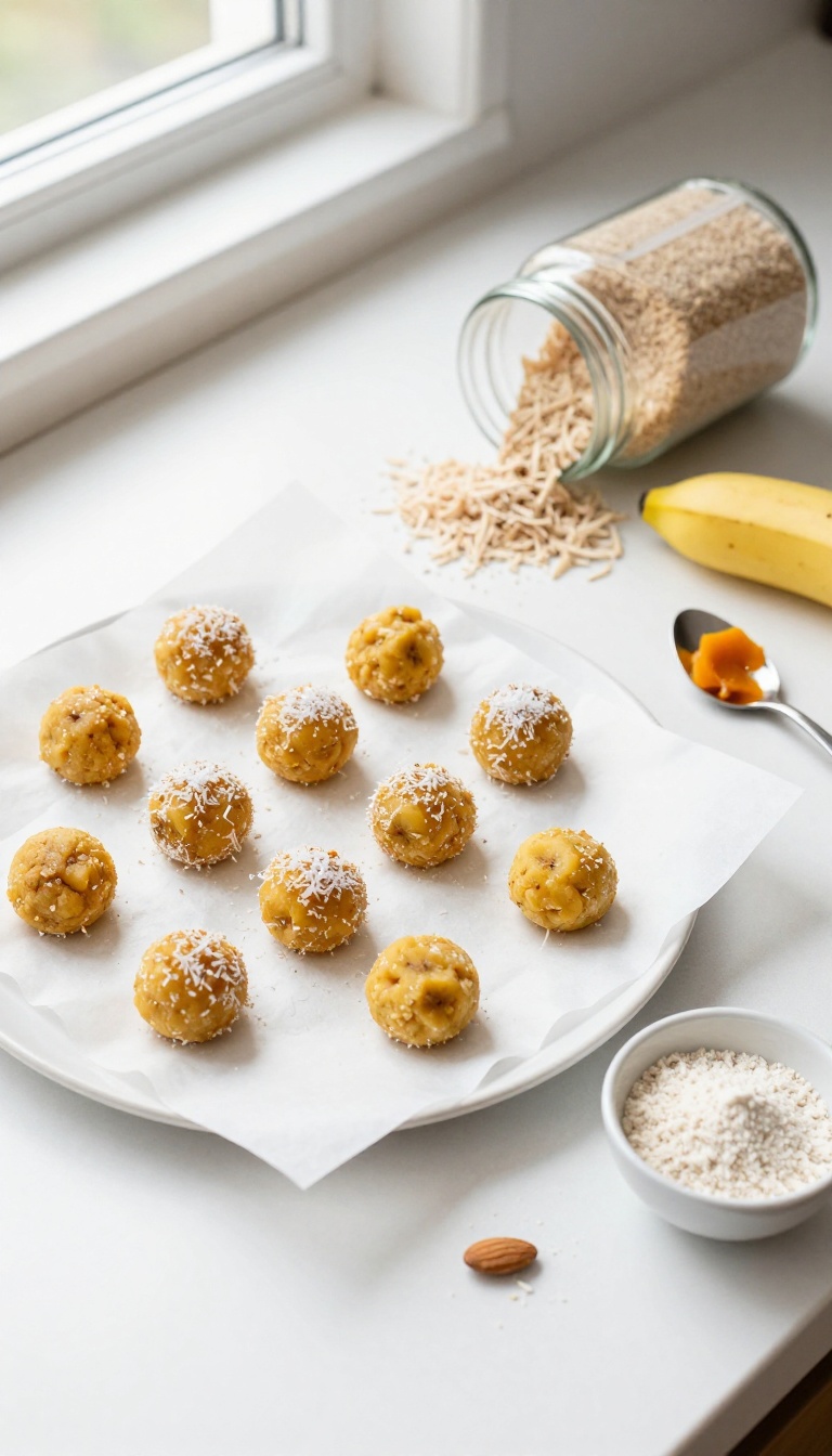 8. No-Bake Pumpkin Banana Coconut Balls