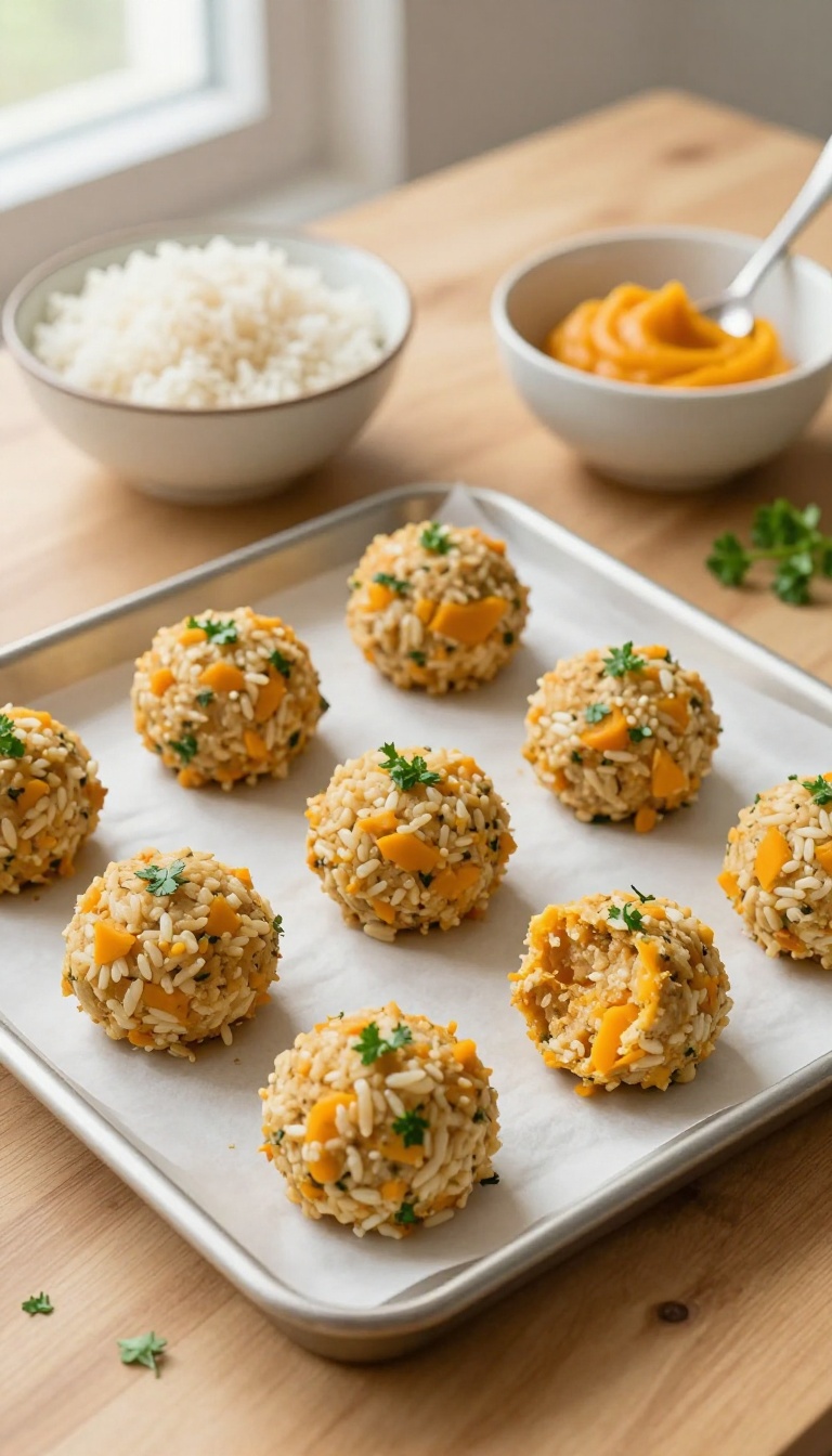 4. Chicken Rice and Pumpkin Meatballs