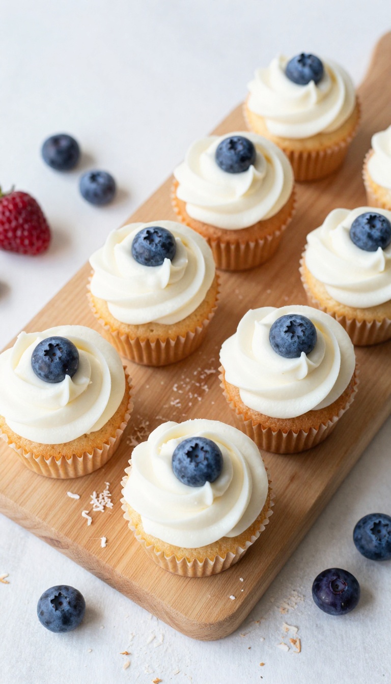 5. Blueberry & Coconut Cupcakes with Coconut Yogurt Frosting