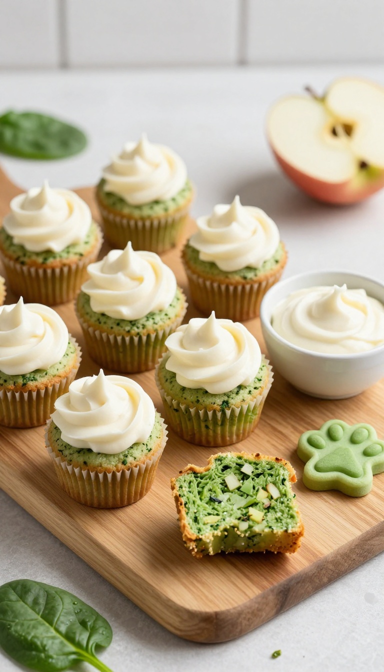 7. Spinach & Apple Cupcakes with Cream Cheese Frosting