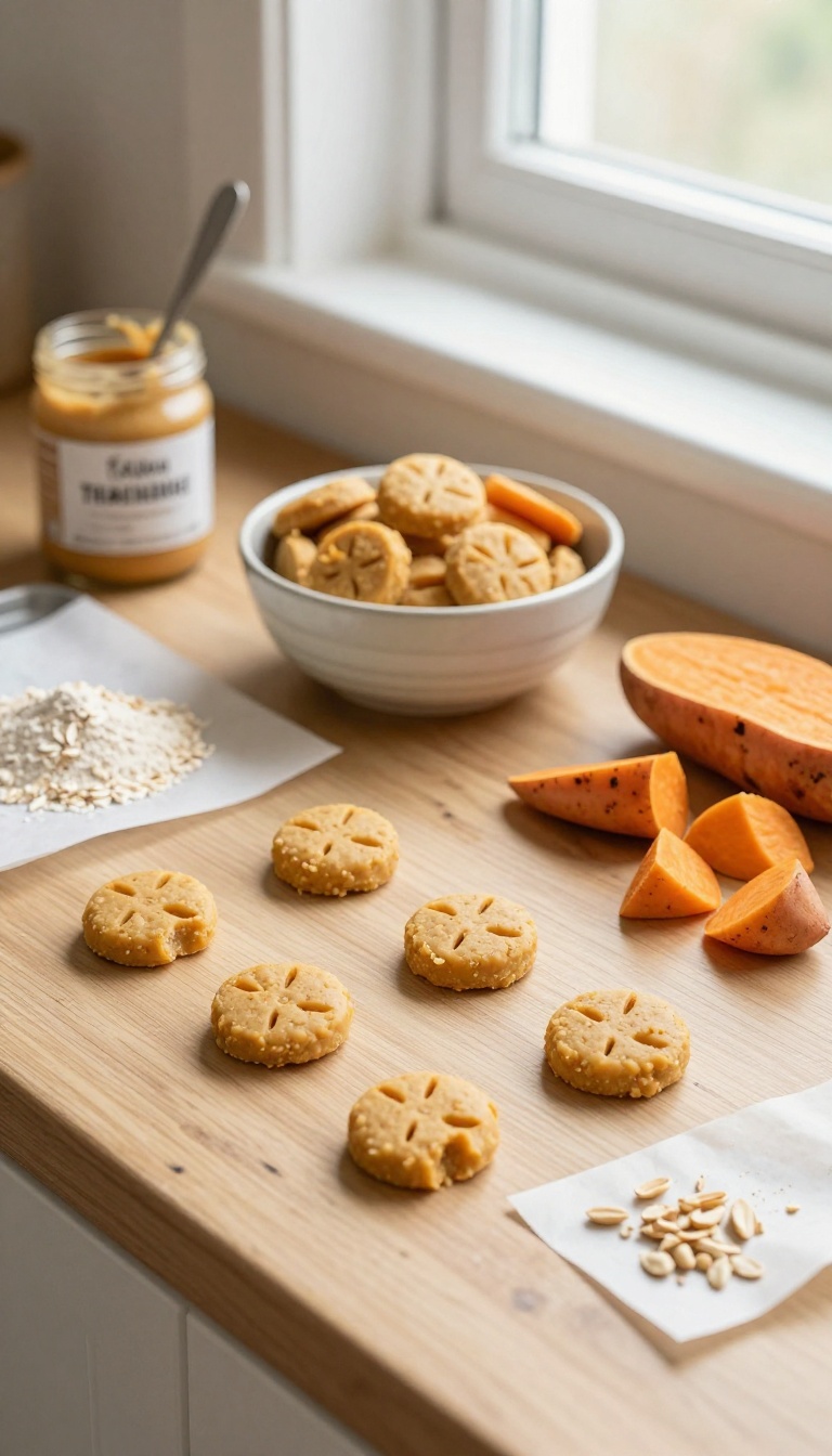 5. Peanut Butter & Sweet Potato Training Treats
