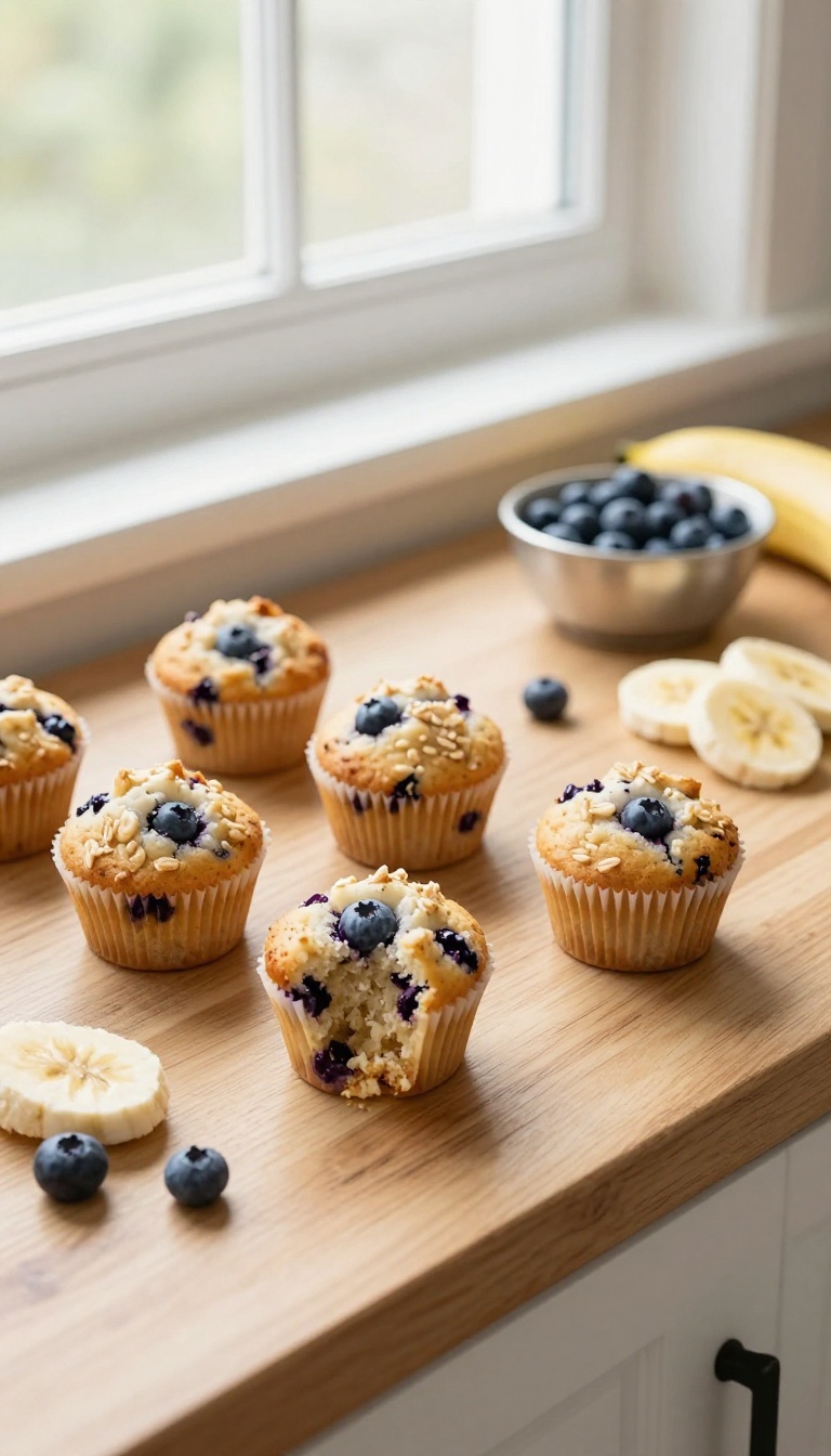 7. Blueberry & Banana Mini Muffins