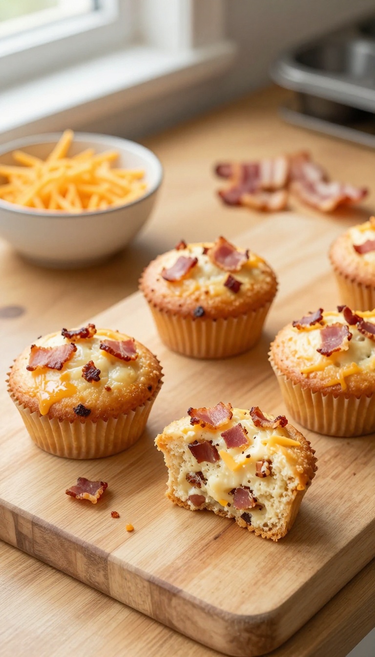 6. Bacon & Cheese Cupcakes