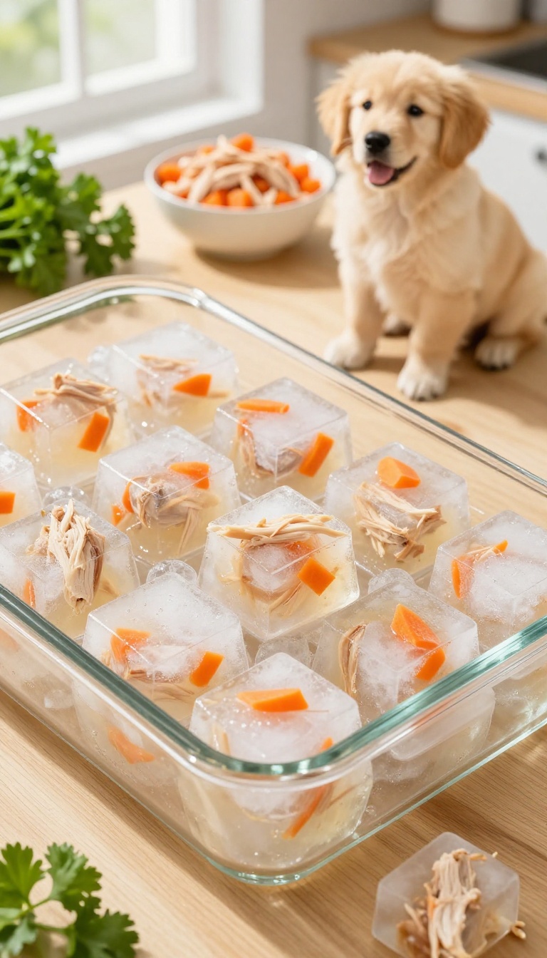 4. Frozen Chicken Broth Ice Cubes