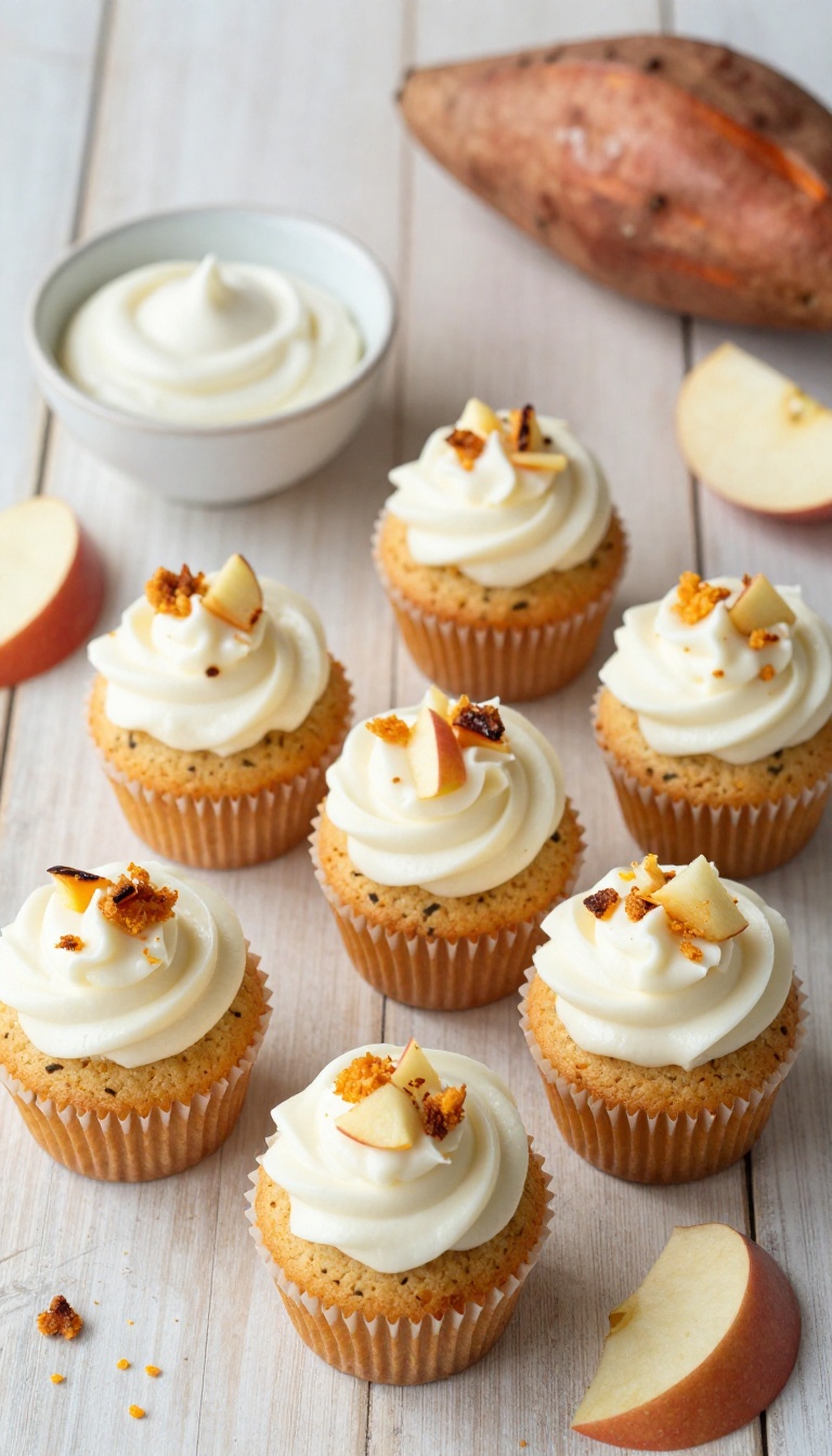 2. Sweet Potato & Apple Cupcakes with Yogurt Frosting