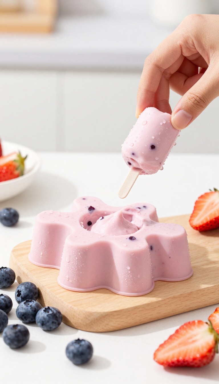 2. Frozen Yogurt & Berry Pops