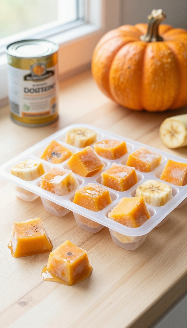 3. Pumpkin Banana Coconut Oil Frozen Cubes