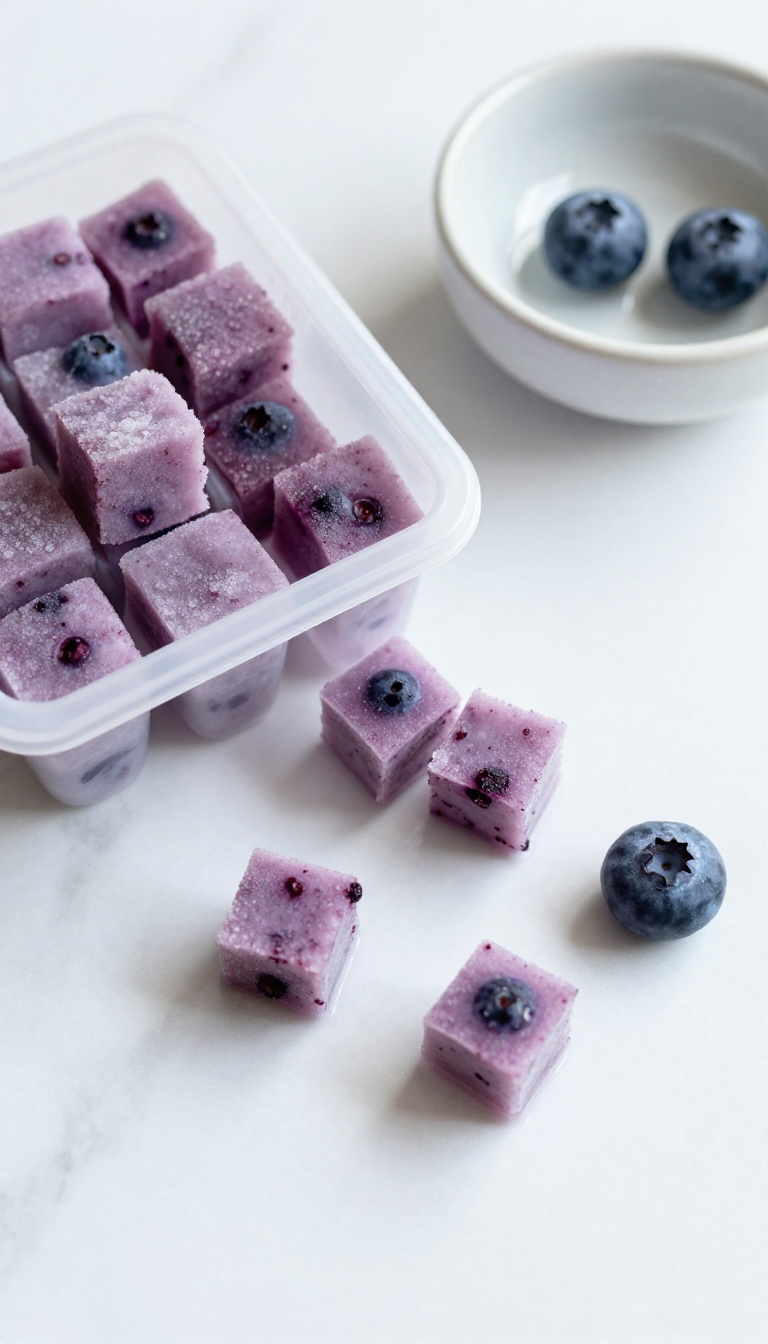6. Blueberry & Yogurt Frozen Cubes