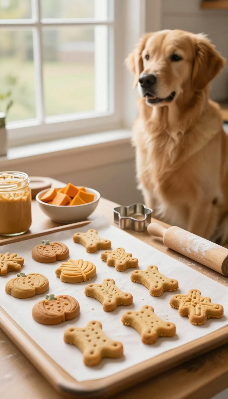 1. Cozy Pumpkin & Peanut Butter Dog Biscuits