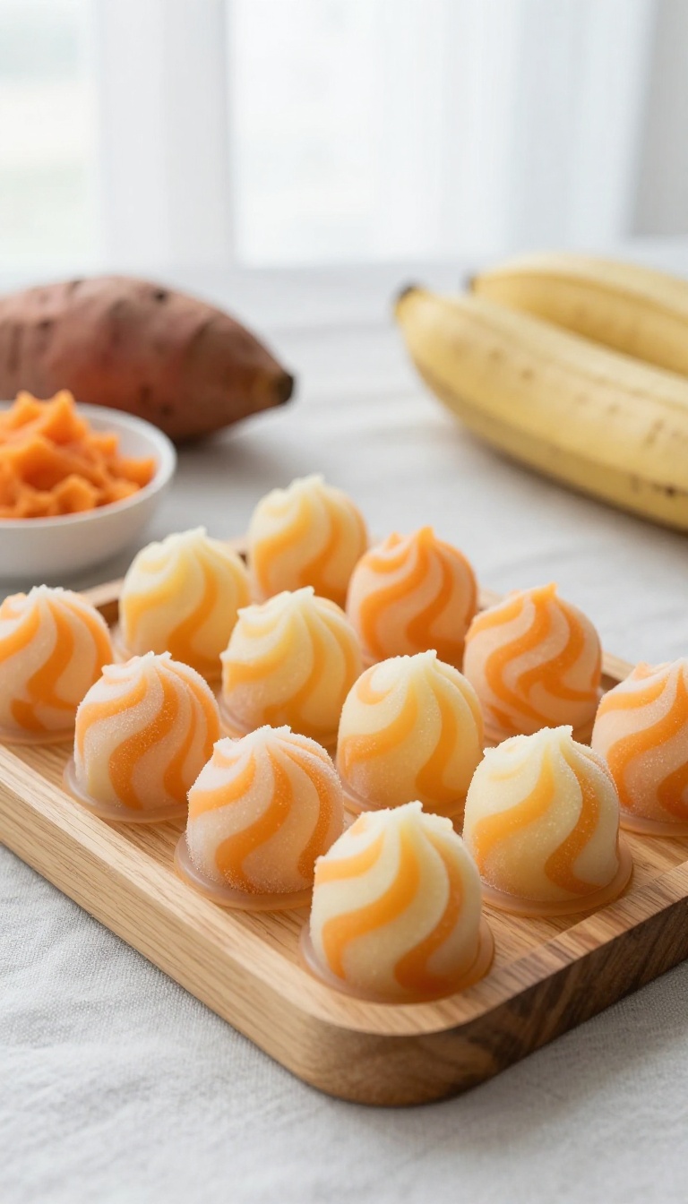 9. Sweet Potato and Banana Frozen Swirls