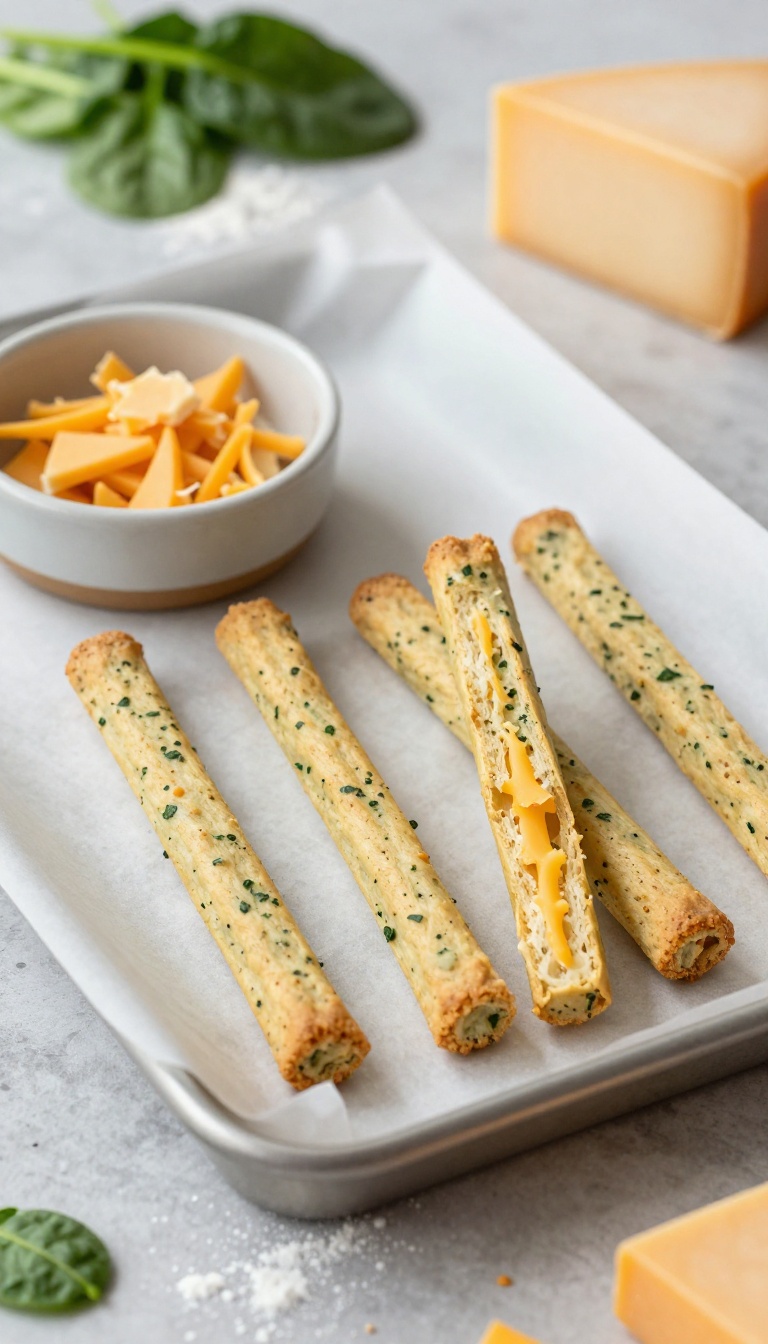 8. Spinach & Cheese Baked Sticks