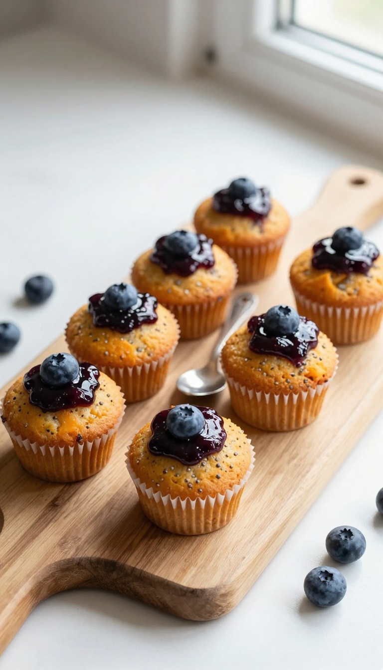 18. Pumpkin Chia Cupcakes with Berry Compote