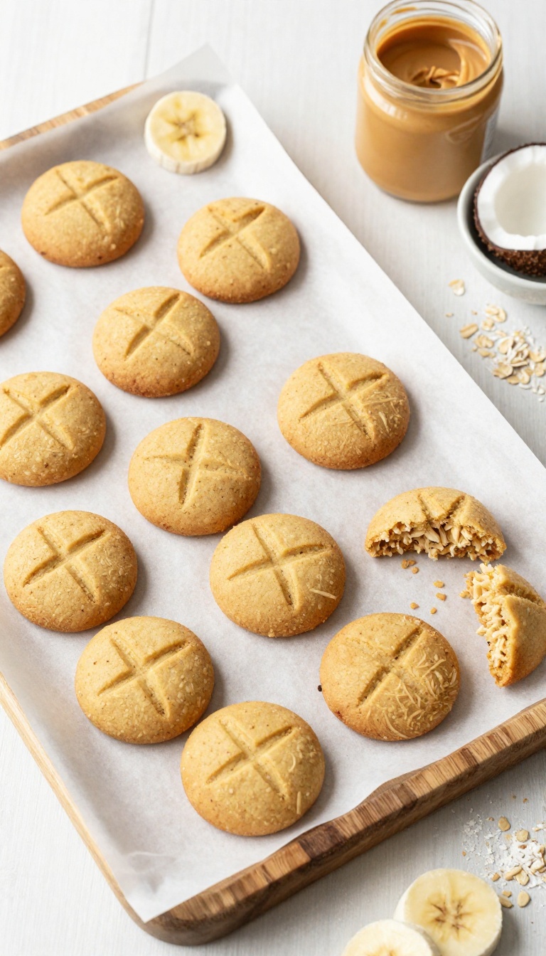 9. Peanut Butter Banana Coconut Cookies