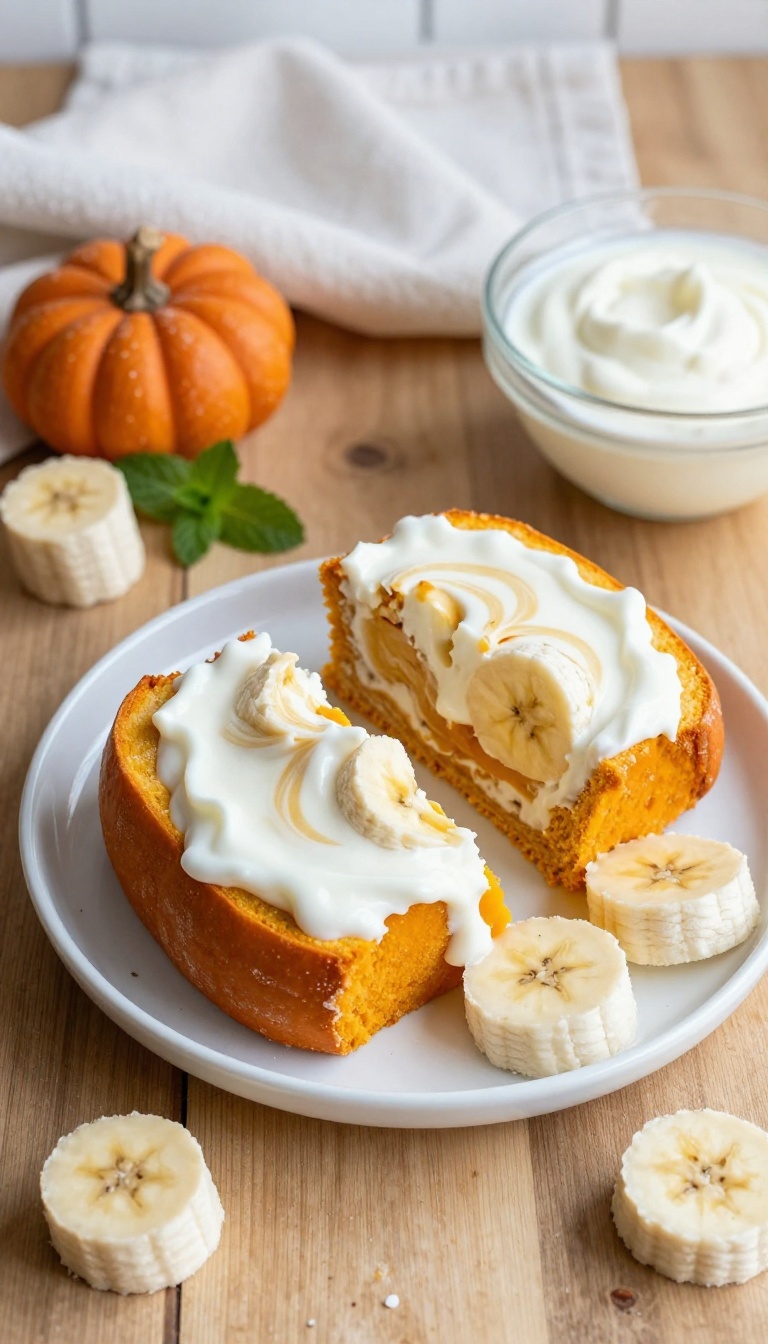 19. Cozy Pumpkin Yogurt Banana Swirl Loaf (Frozen)