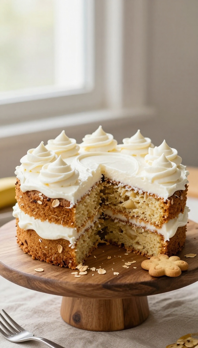 11. Banana & Oat Cake with Yogurt Frosting