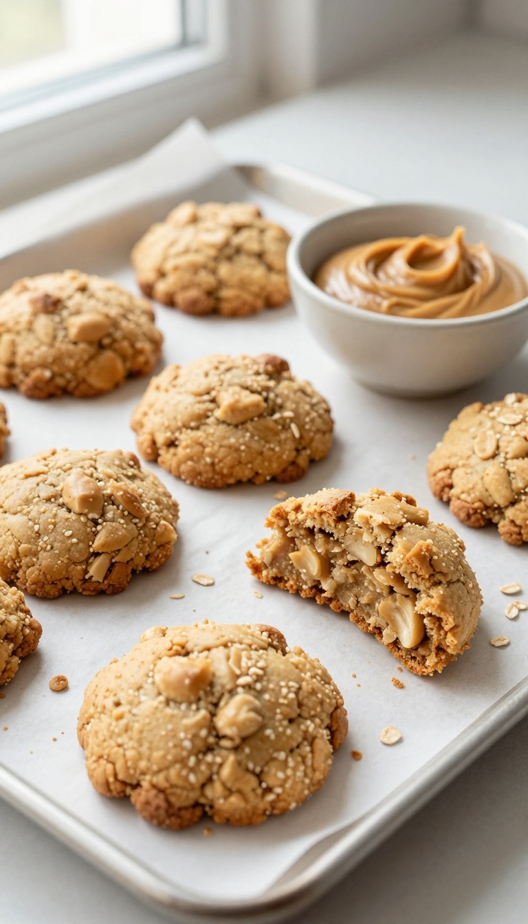 1. Peanut Butter & Oat Crunch Biscuits
