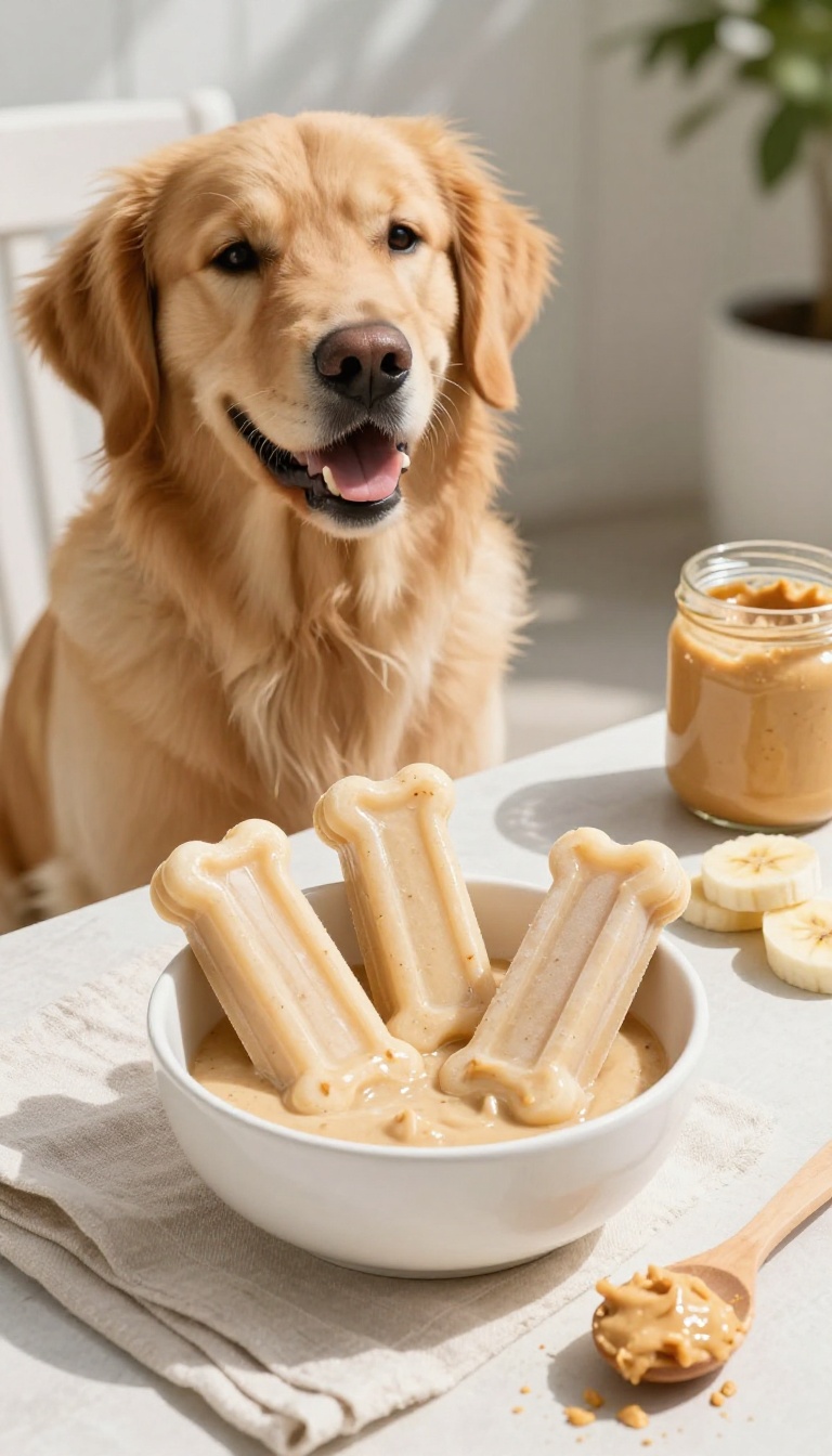 1. Frozen Peanut Butter & Banana Pupsicles