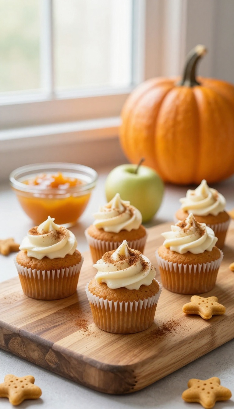 15. Pumpkin Apple Sauce Cupcakes with Cinnamon Cream