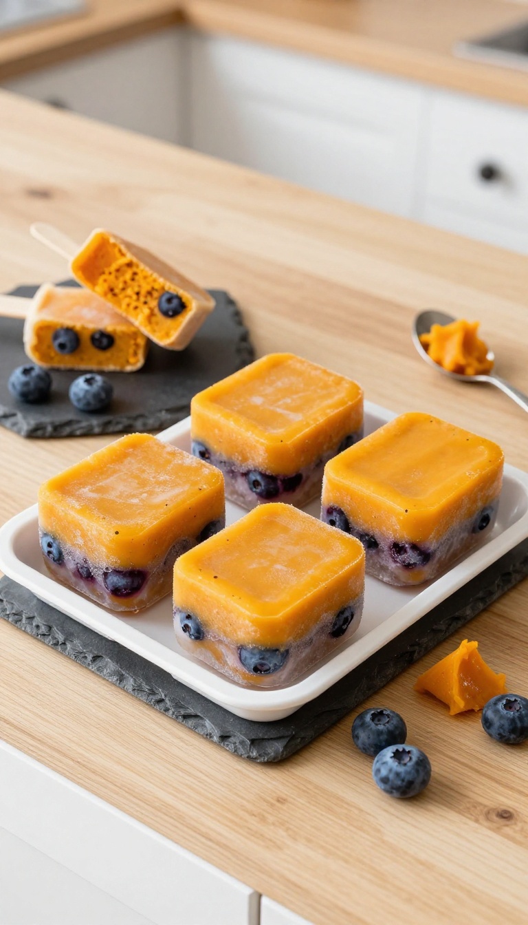 5. Pumpkin Blueberry Frozen Pops
