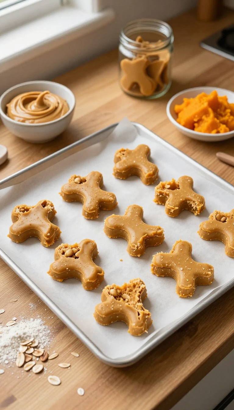 1. Peanut Butter & Pumpkin Baked Chews