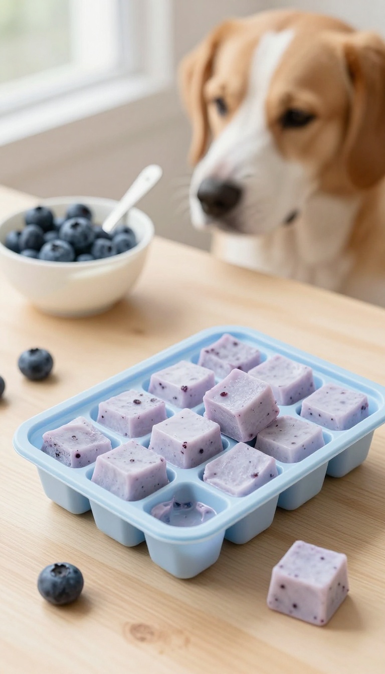 4. Frozen Blueberry & Yogurt Cubes