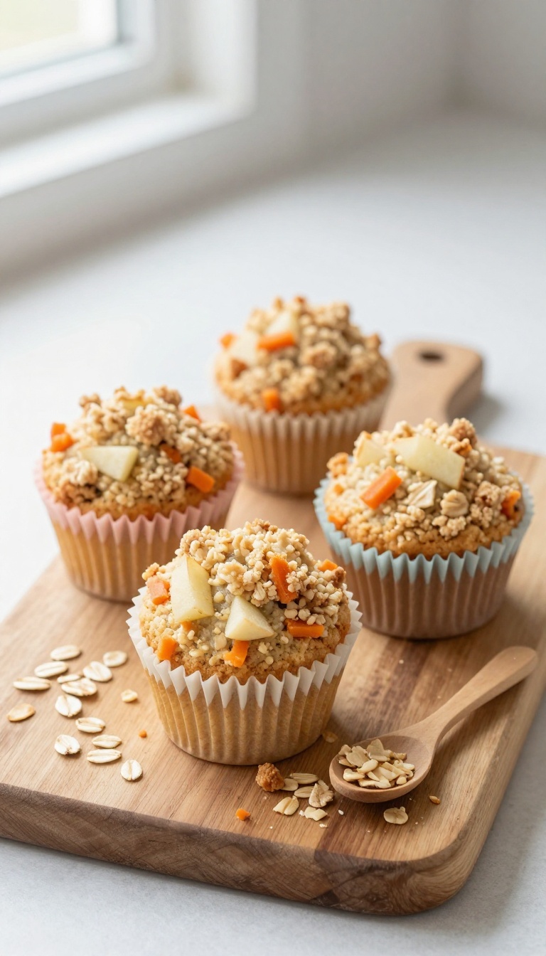 1. Classic Apple Carrot Cupcakes With Oatmeal Crumb Topping