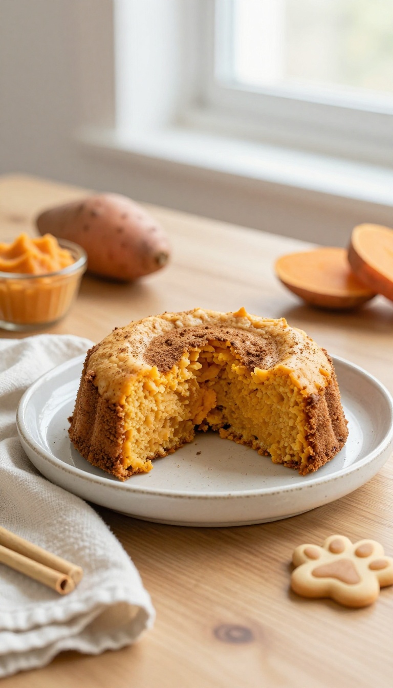4. Sweet Potato & Cinnamon Dog Cake (No Added Sugar)