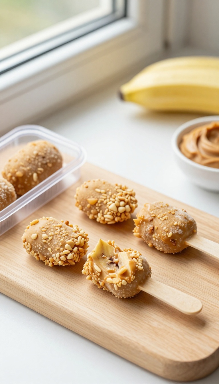 2. Frozen Peanut Butter & Banana Crunch Pops