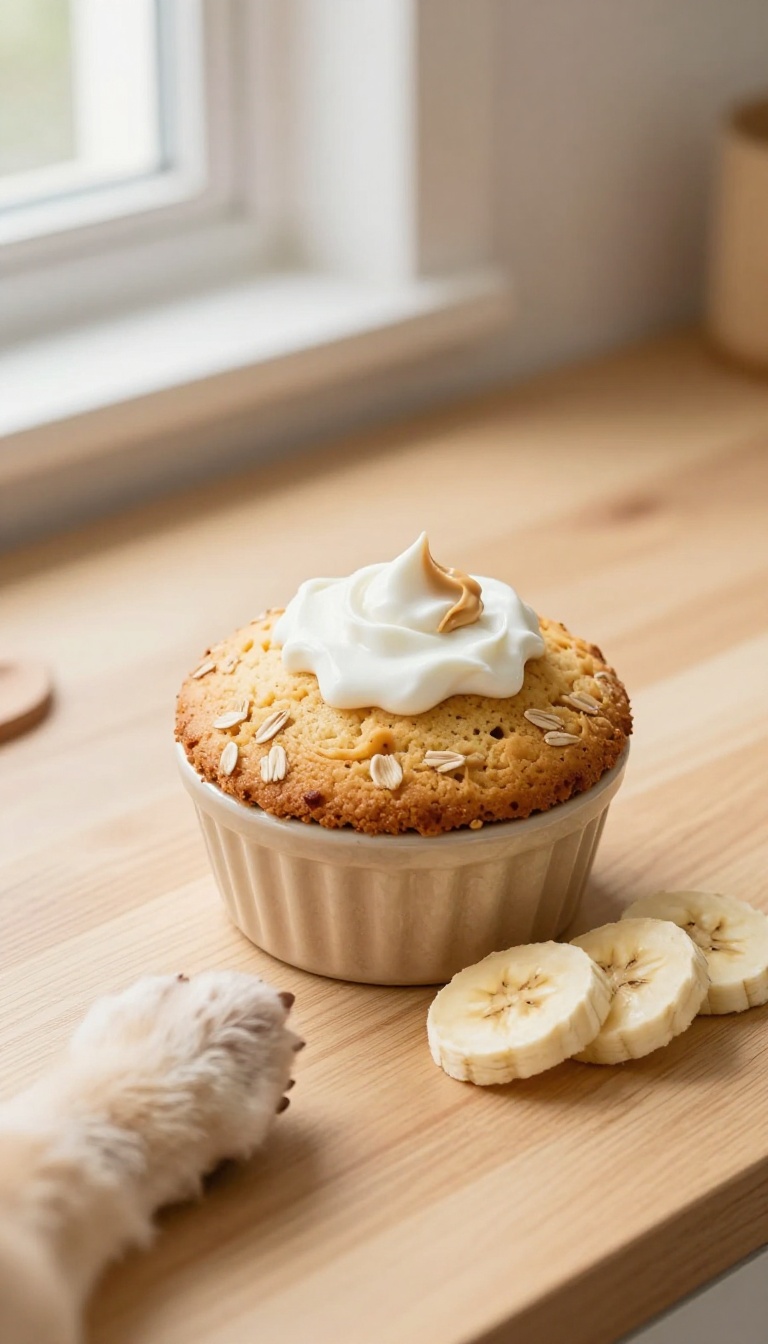 1. Peanut Butter & Banana Single-Serve Dog Cake