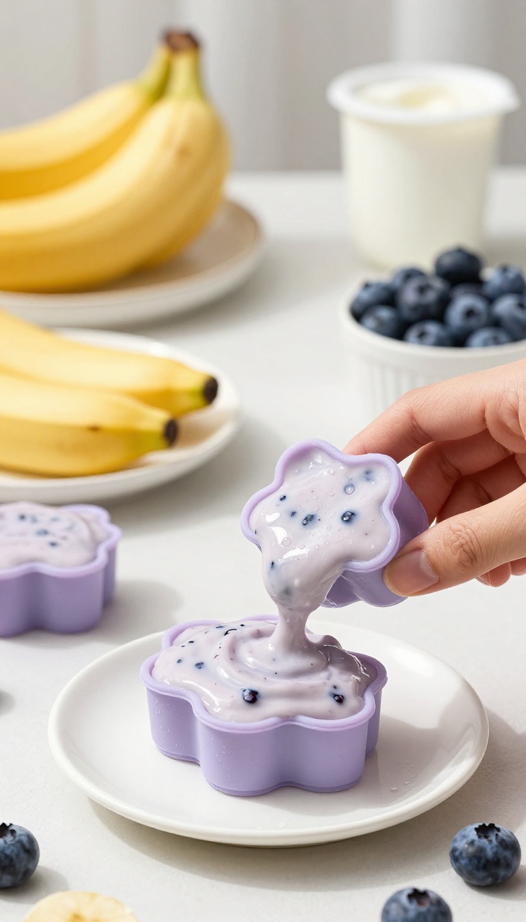 2. Frozen Blueberry Banana Yogurt Pops