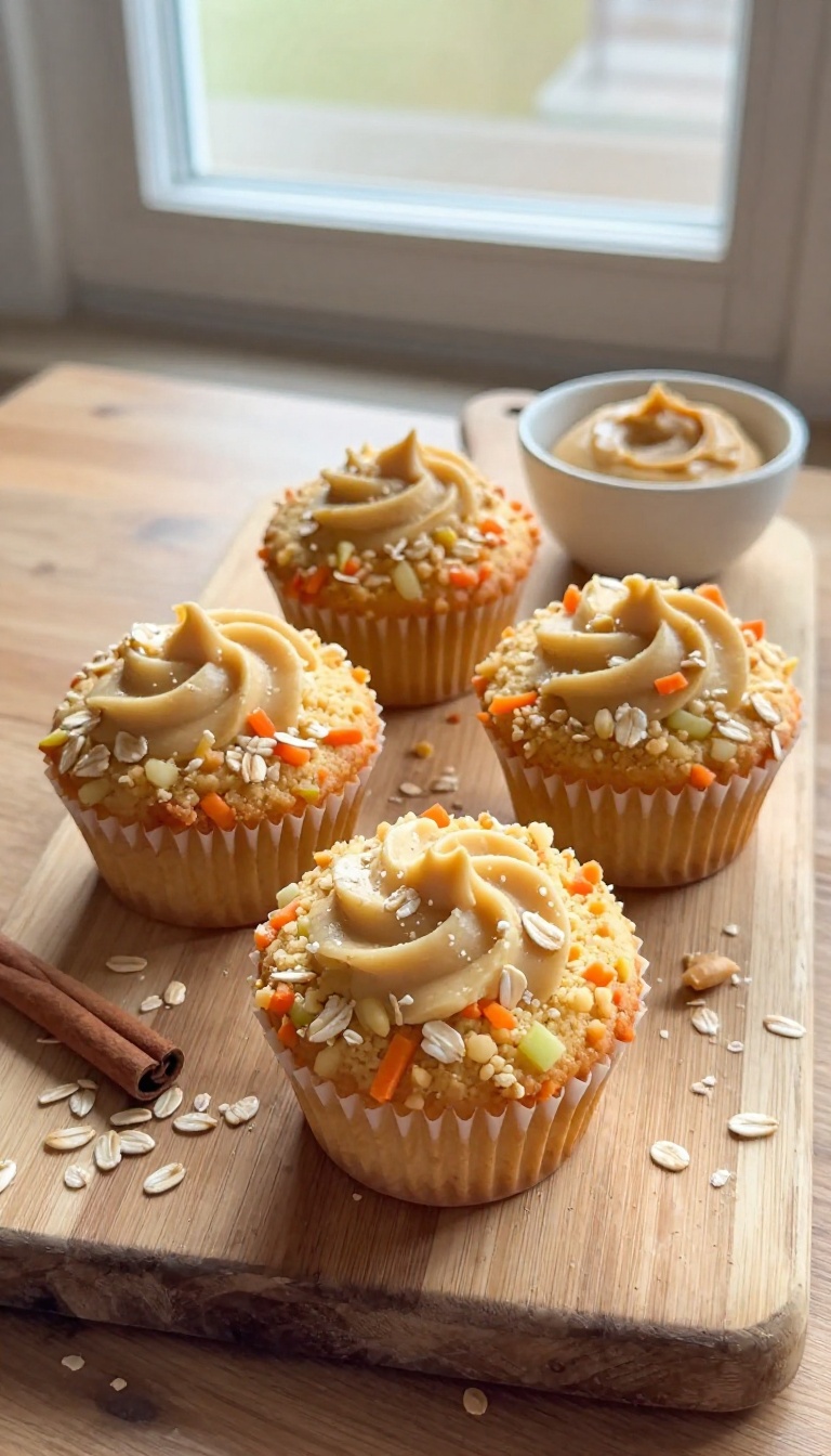 2. Apple Carrot Cupcakes With Peanut Butter Swirl and Oat Crunch