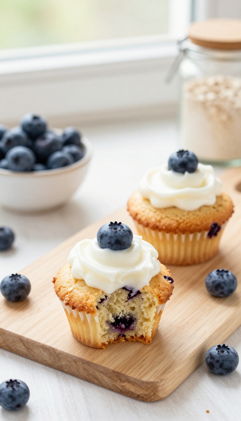 1. Classic Blueberry Pupcakes With Vanilla Yogurt Swirl