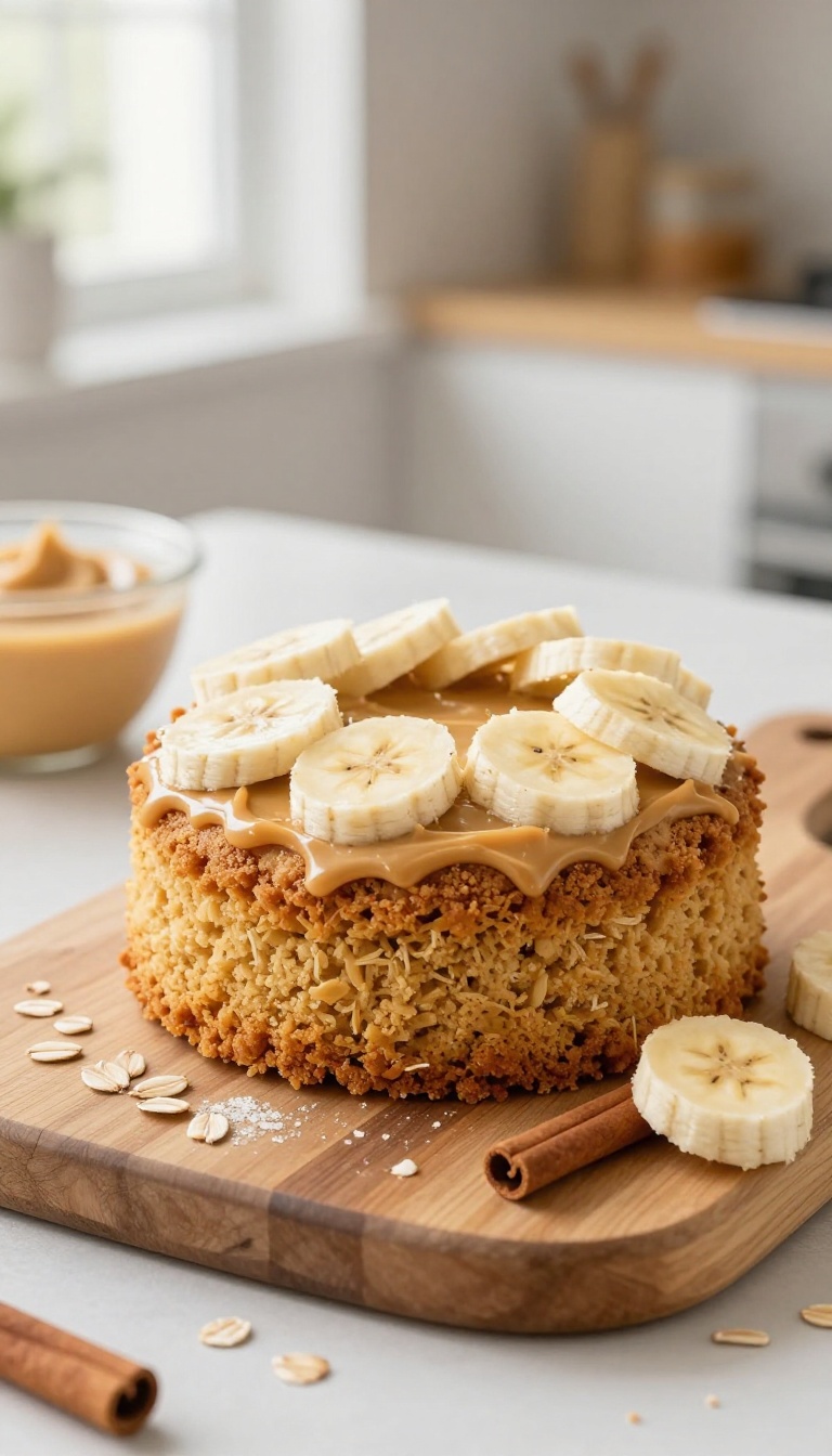 1. Peanut Butter & Banana Oat Cake