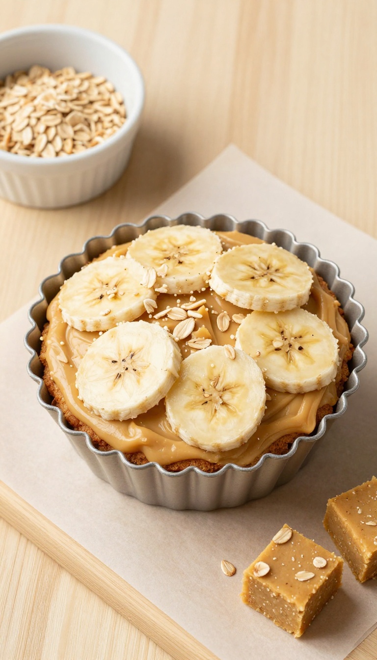 2. No-Bake Peanut Butter Banana Oat Cake