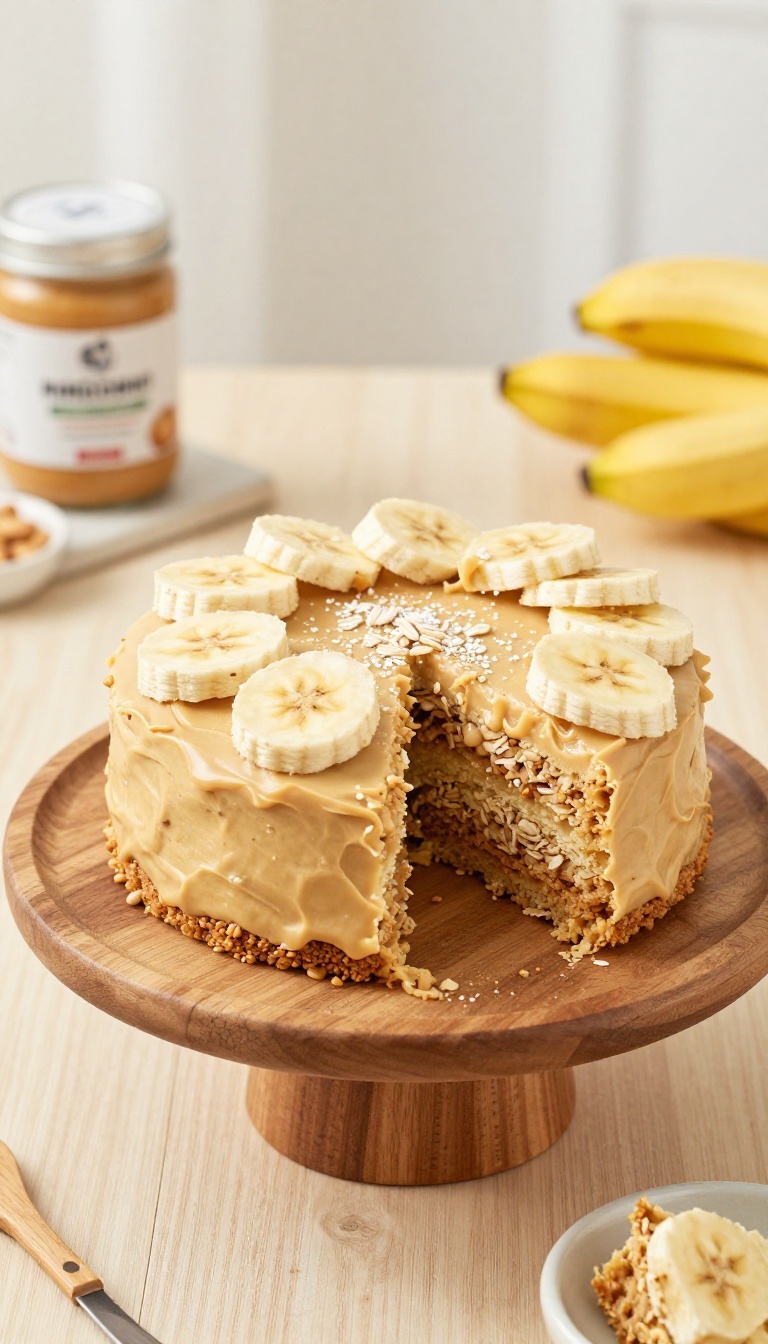 1. Classic Peanut Butter Banana Oat Cake