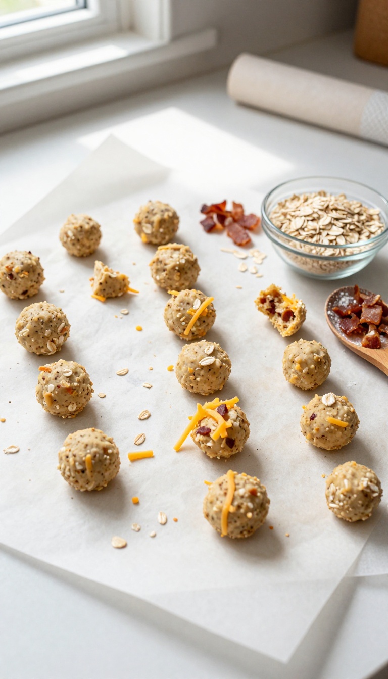 3. No-Bake Bacon Cheddar Oat Bites