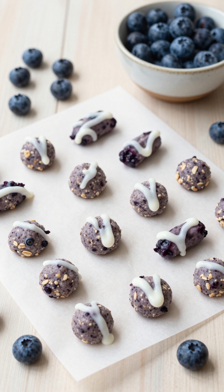 1. Blueberry Oat Bites With Yogurt Swirl