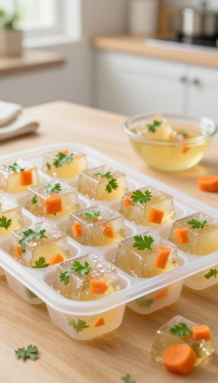 3. Chicken Broth Ice Cubes