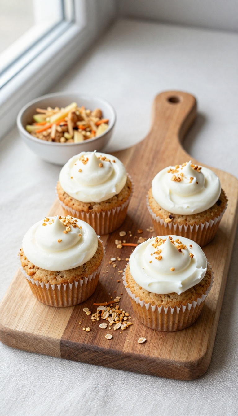 3. Apple Carrot Cupcakes With Yogurt Frosting and Oatmeal Crumble