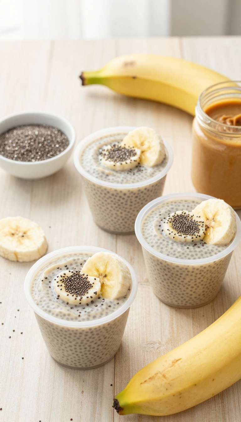 3. Peanut Butter Banana Chia Pudding Cups