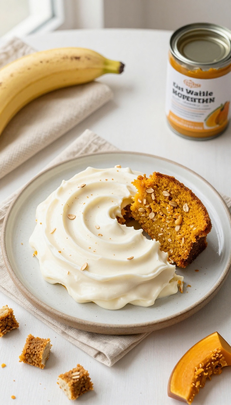 3. Pumpkin Banana Oat Cake With Honey Yogurt Frosting