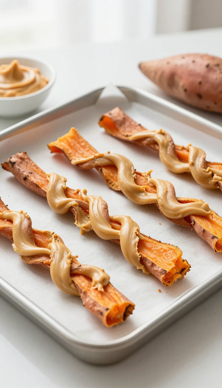 2. Sweet Potato Ribbon and Peanut Butter Twists