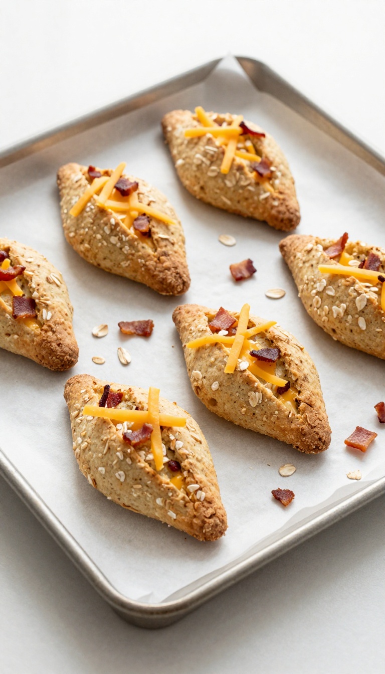 1. Classic Crunchy Cheese Bacon Oat Biscuits