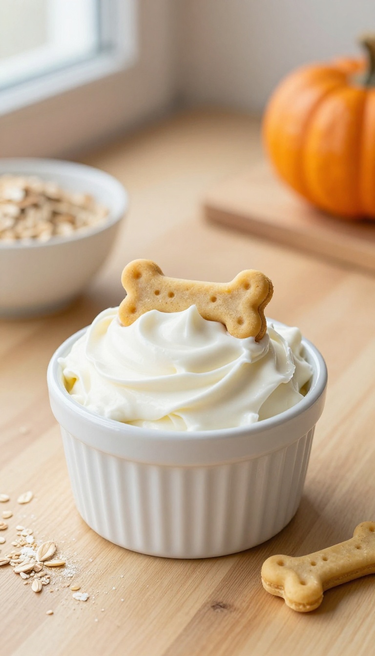 2. Pumpkin & Oat Mini Dog Cake with Yogurt Frosting